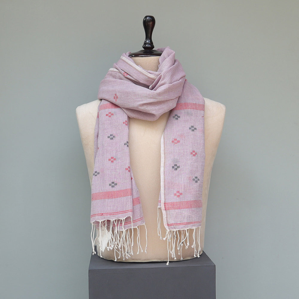 Pure Cotton Violet Pattern Stole