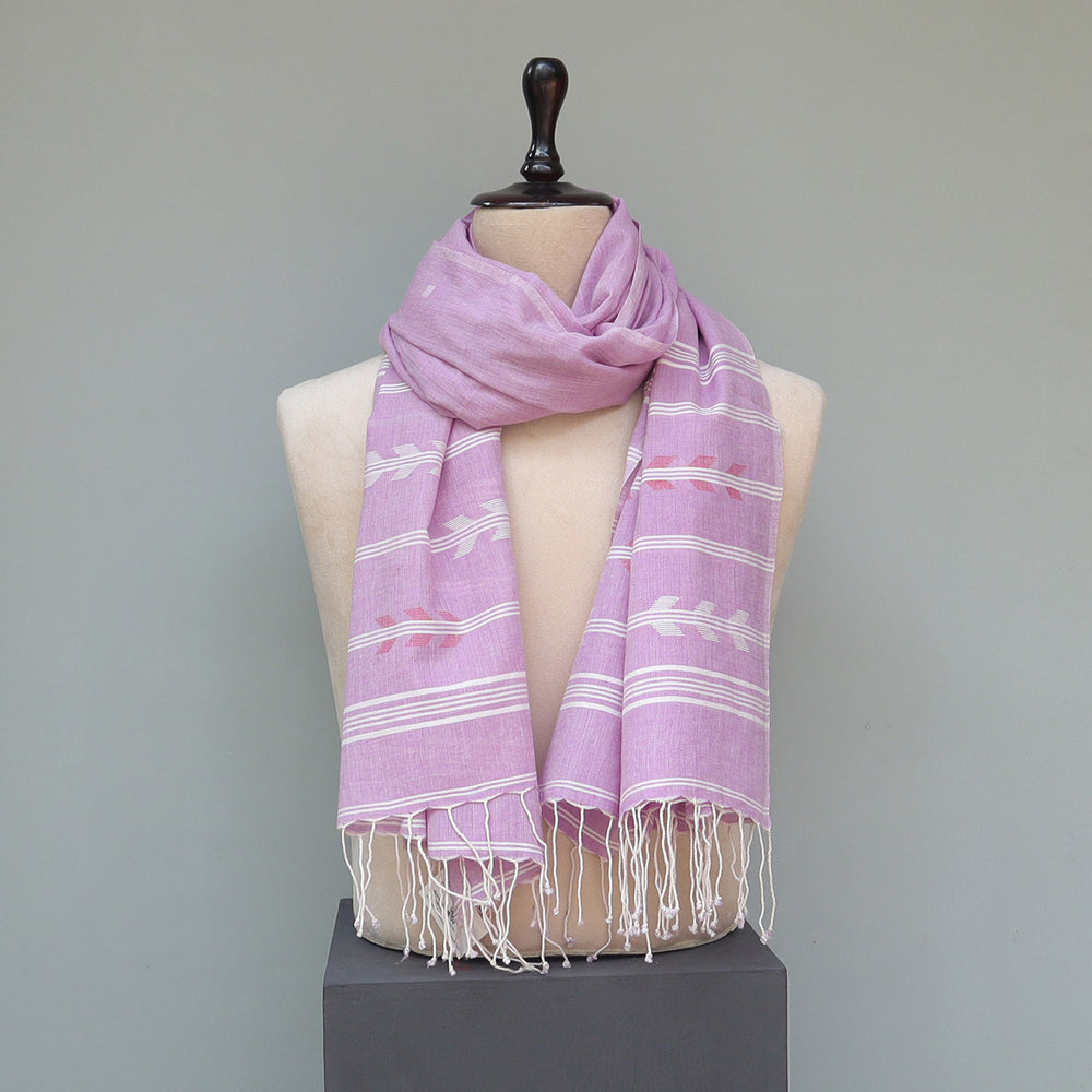 Pure Cotton Light Purple Stole