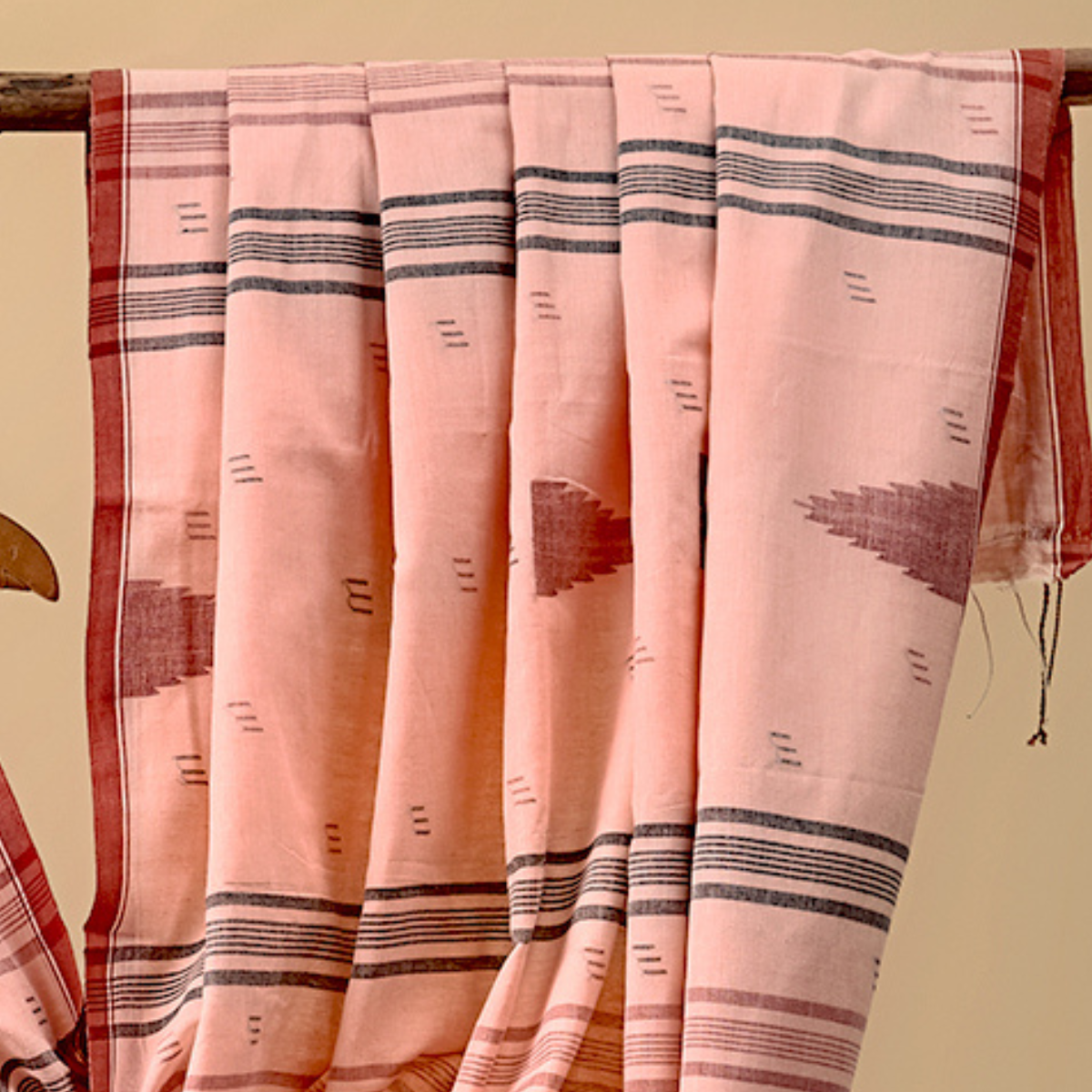 Cotton Jamdani Pink and Red