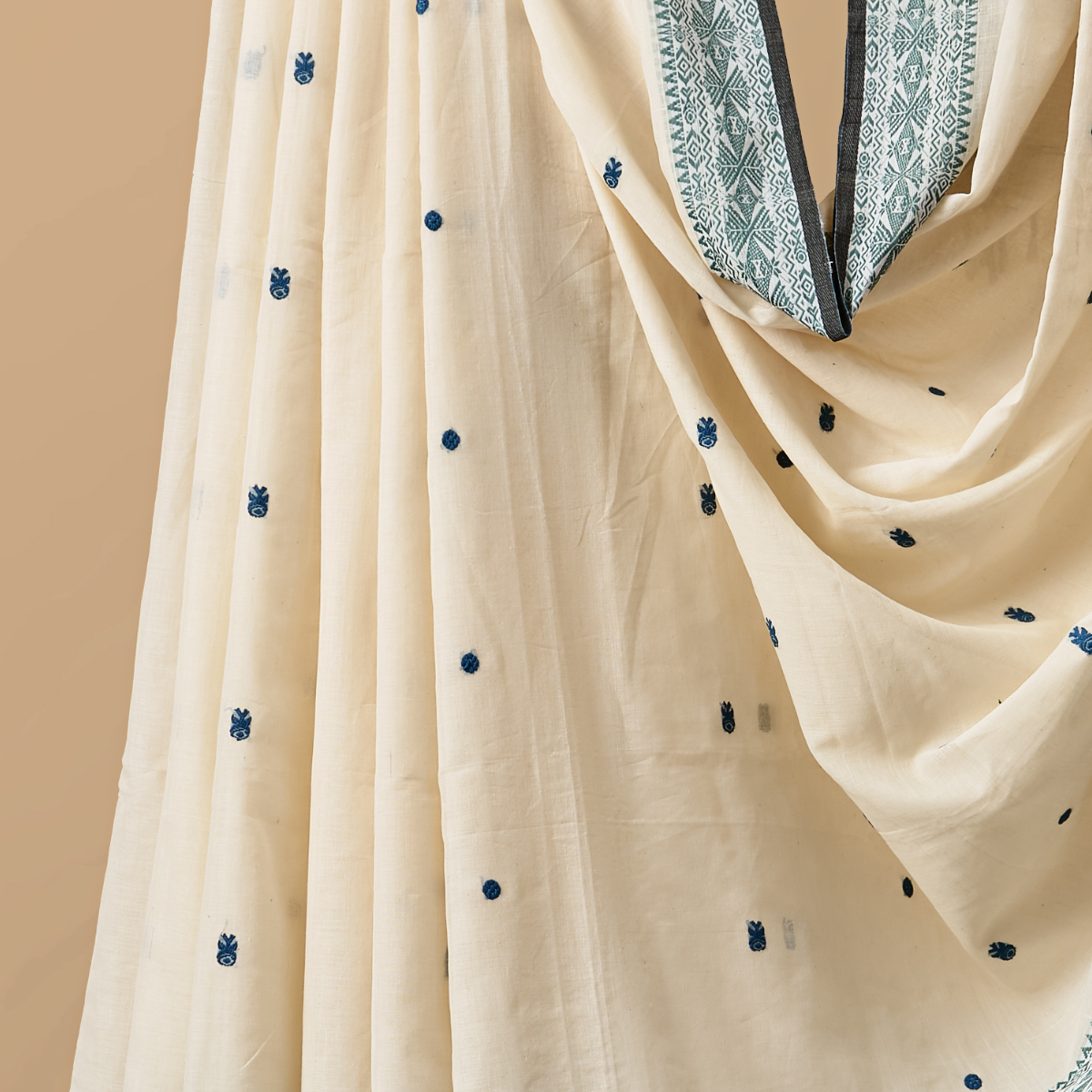 Pure Cotton Tangail Blue Border