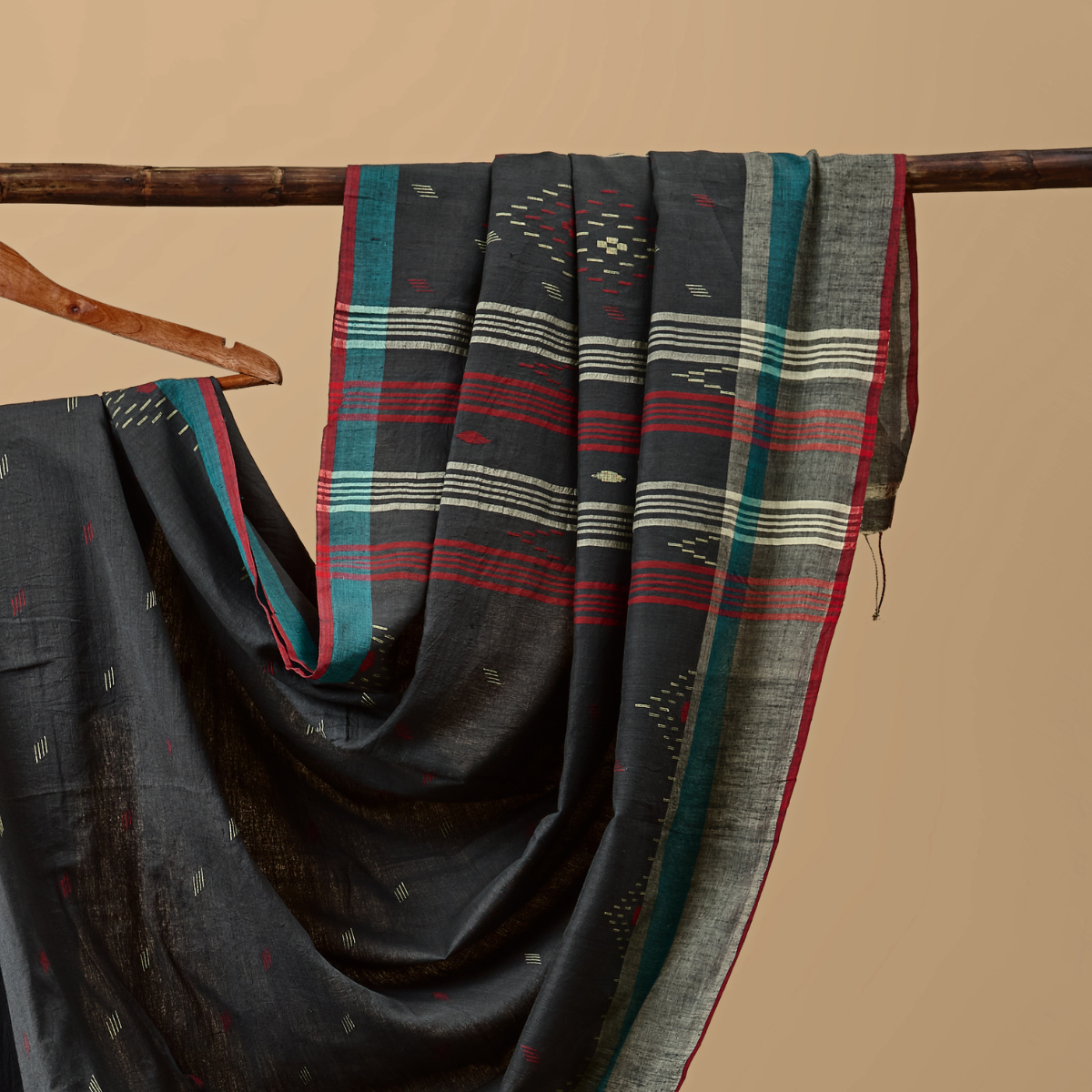 Cotton Jamdani Black and Red