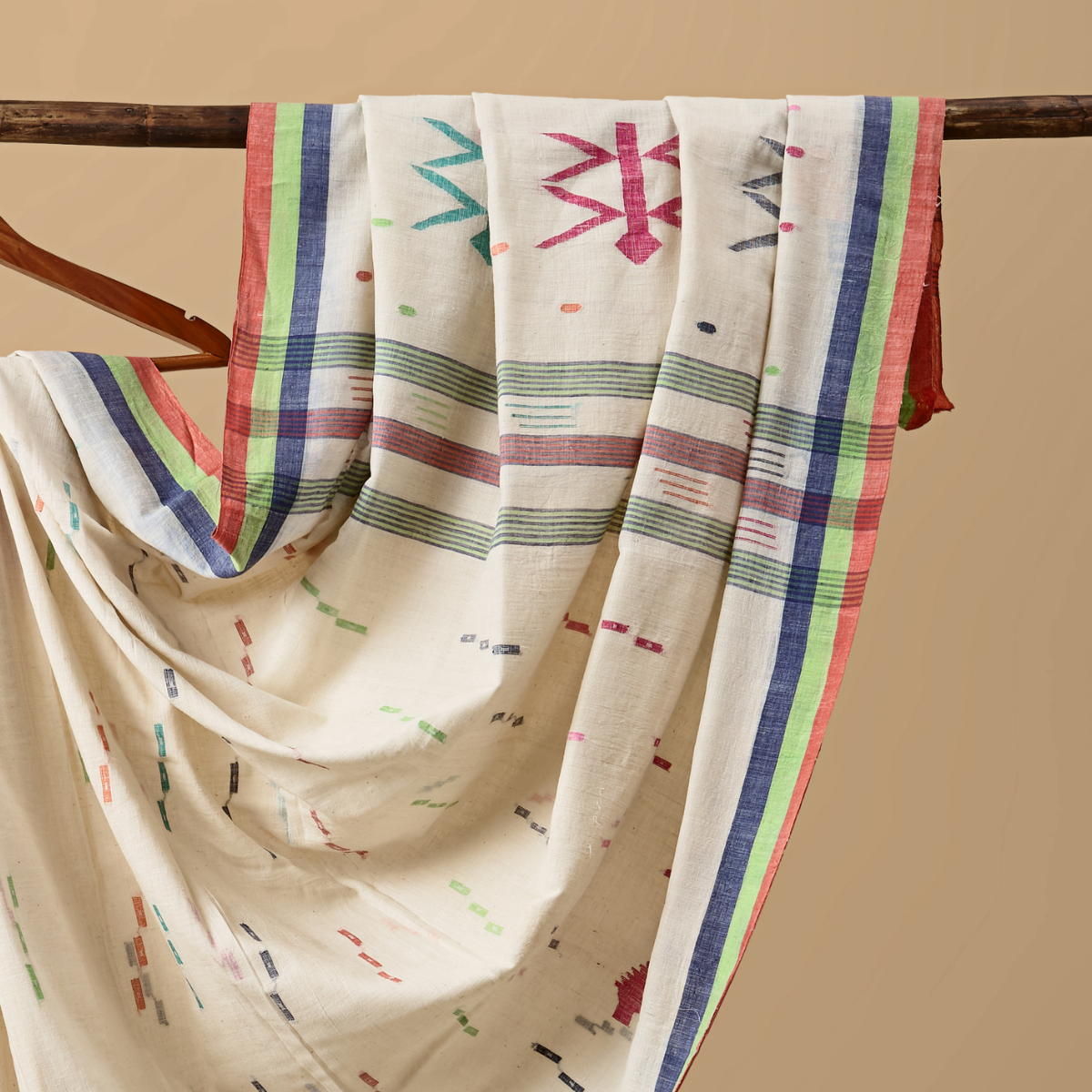 Cotton Jamdani Beige Pattern