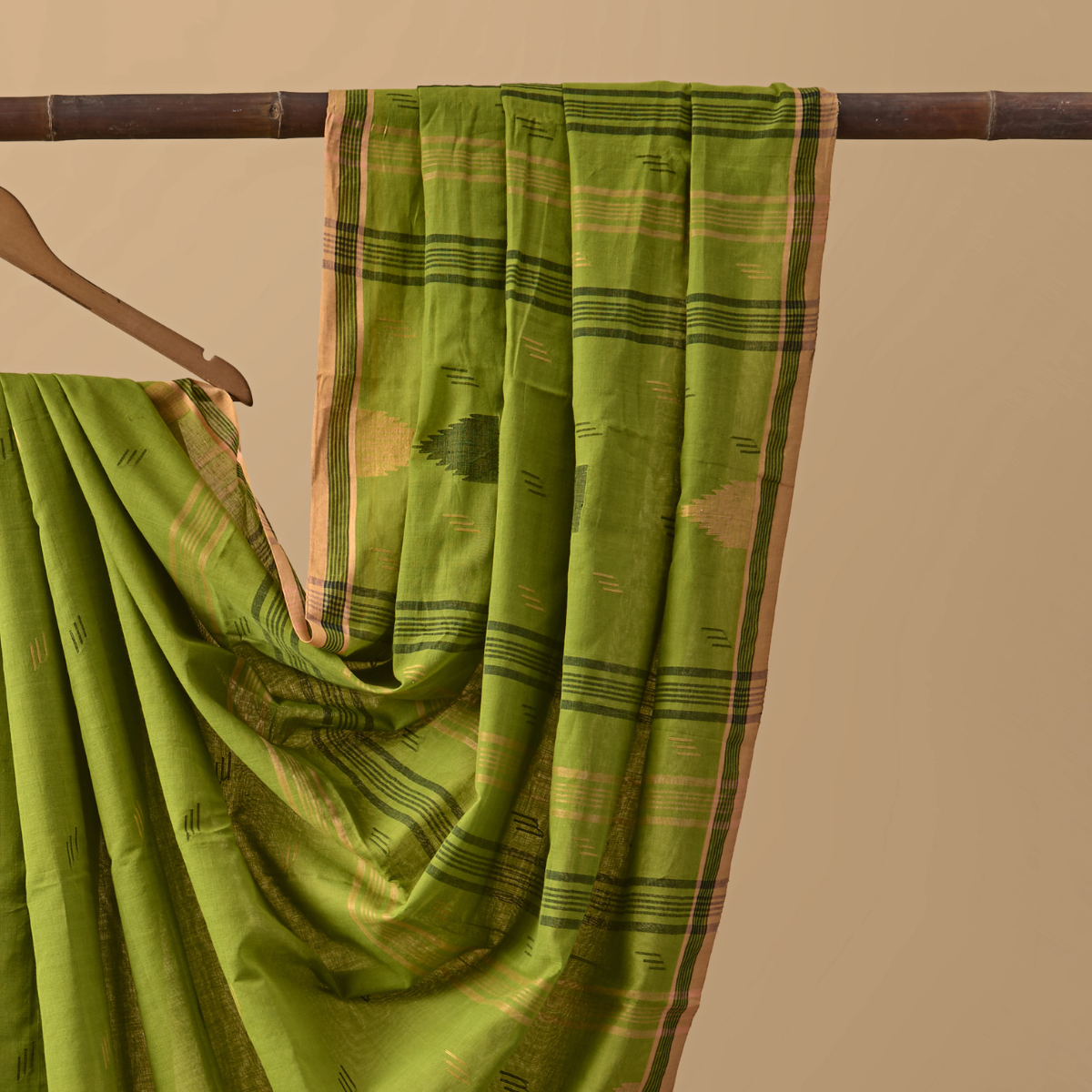 Cotton Jamdani Olive Green