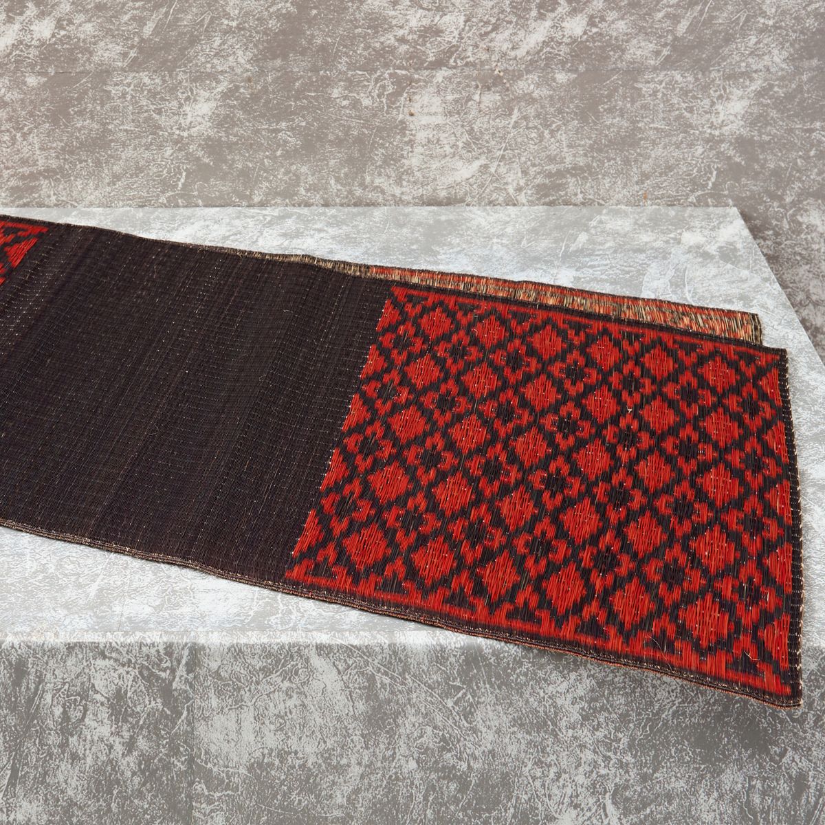 Handwoven Madur Table Runner (Maroon)