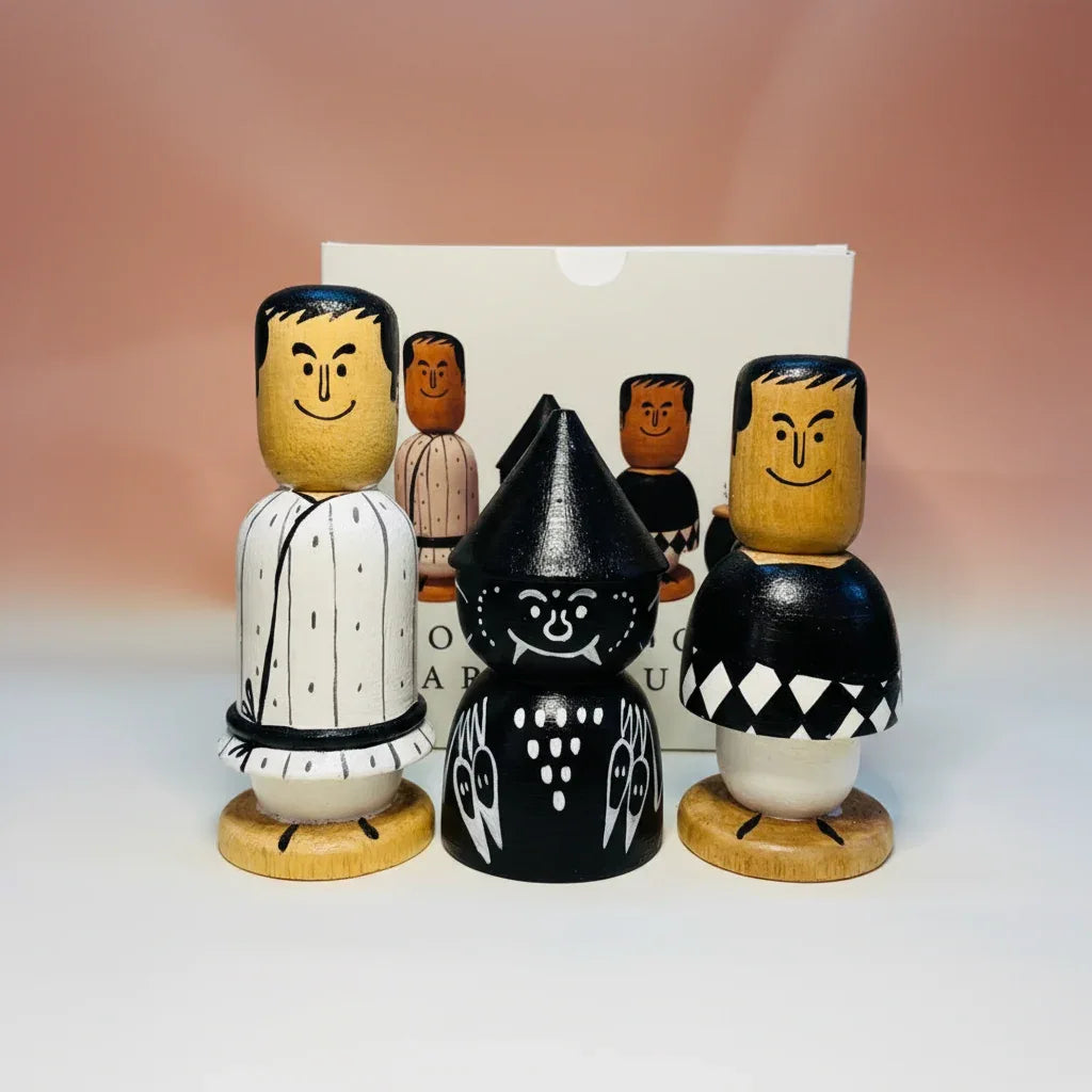 Wooden Dolls Caricature- Set of 4 (Inspired from the stories of Satyajit Ray)