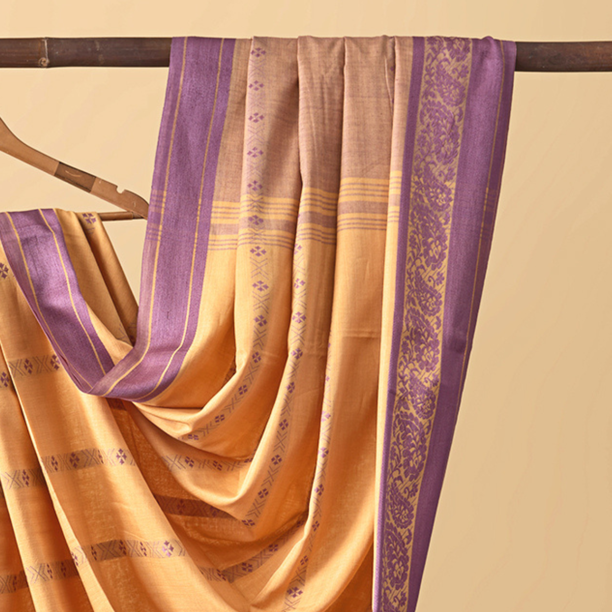 Santipuri Orange with Violet Border