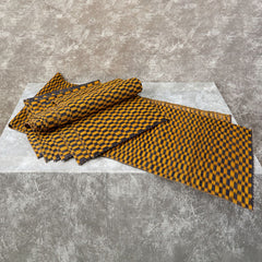 Handwoven Madur Runner and Mats Set (Ochre)