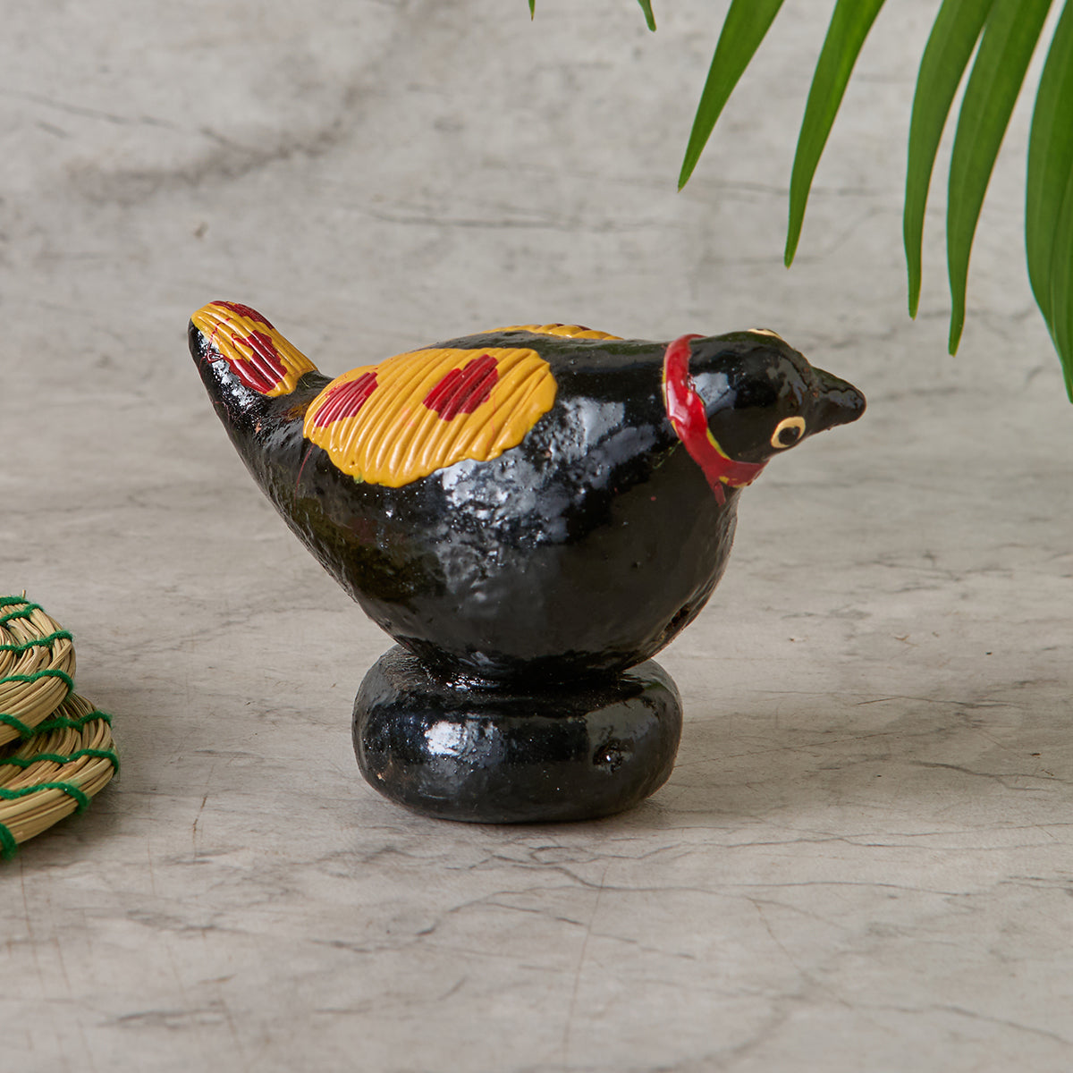 Galar Bird with Base- Black (Shellac Bird)