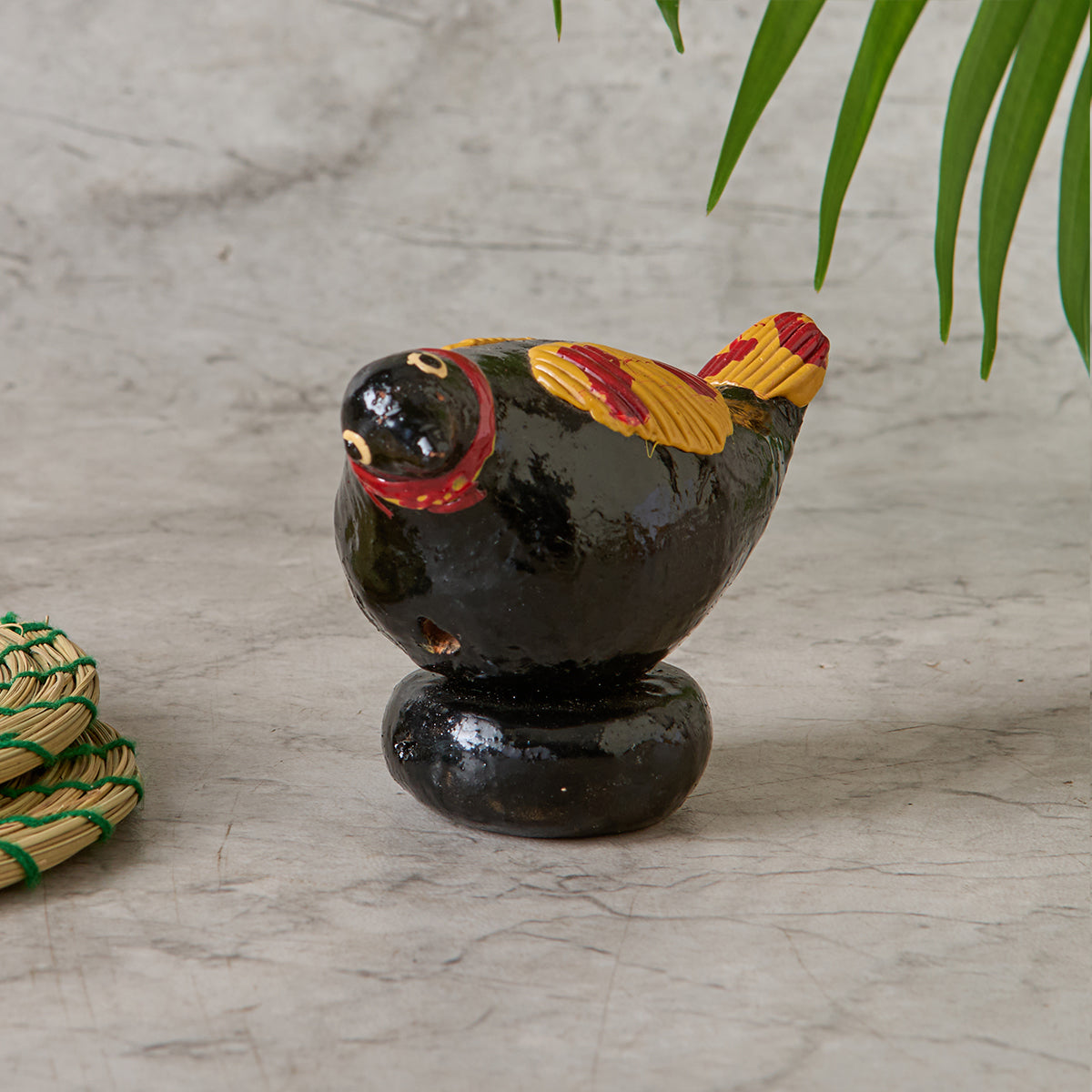 Galar Bird with Base- Black (Shellac Bird)