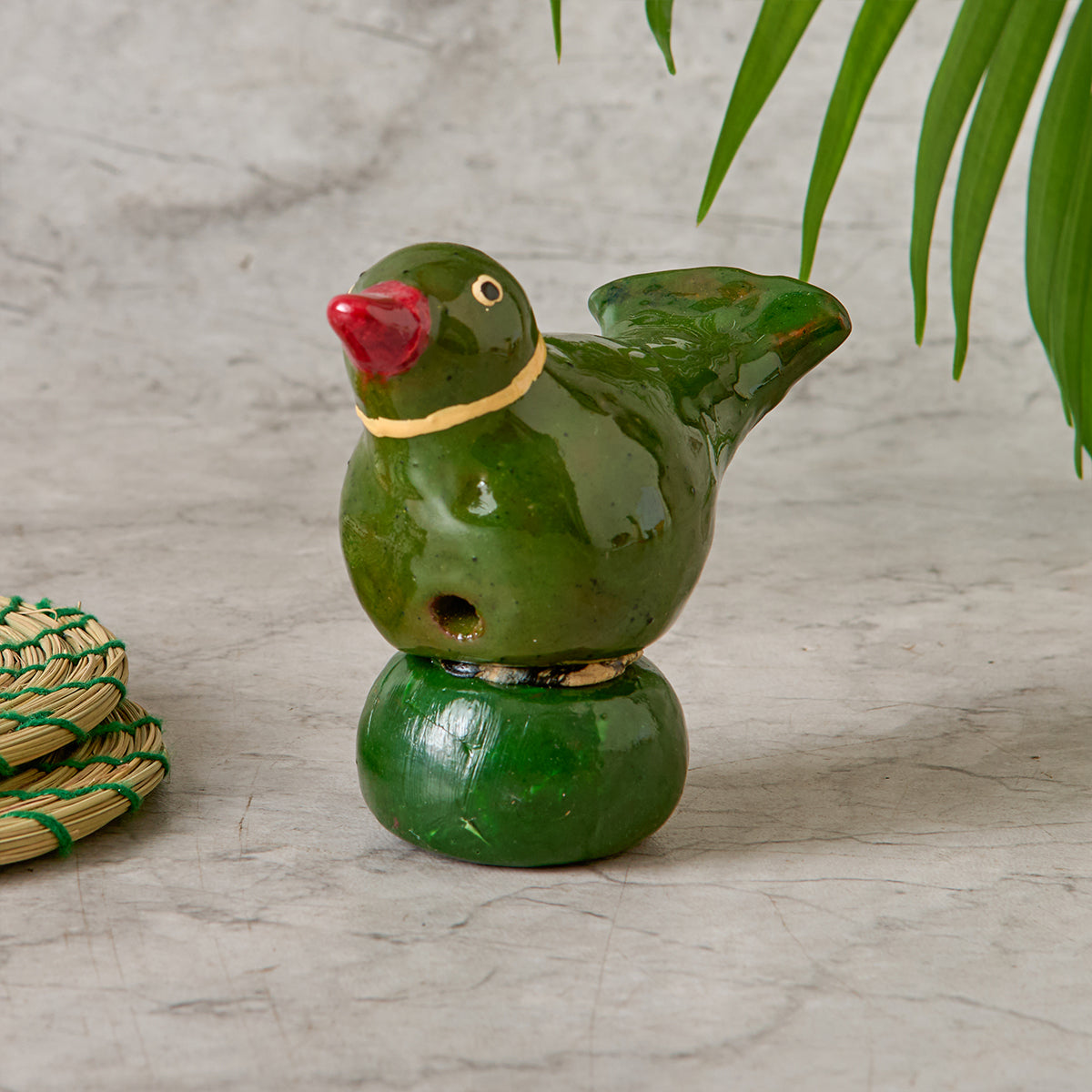 Galar Bird with Base- Green (Shellac Bird)