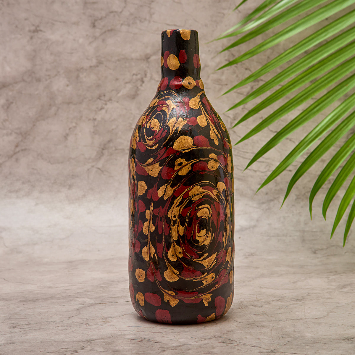 Gala Glazed Bottle- Black and Yellow