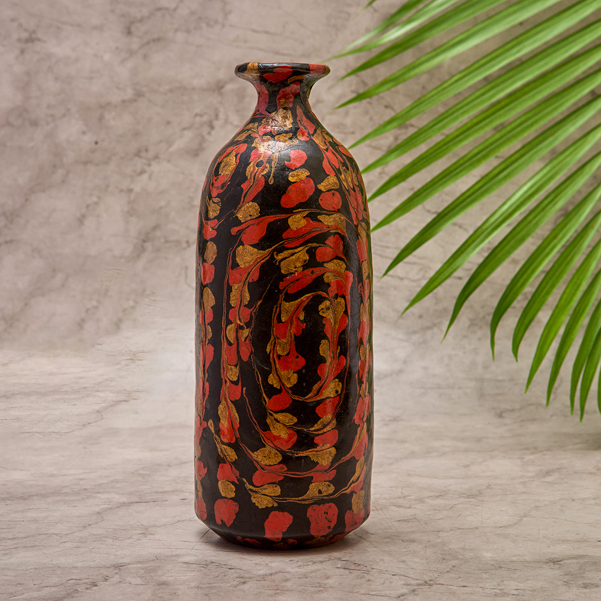 Gala Glazed Bottle- Black and Red