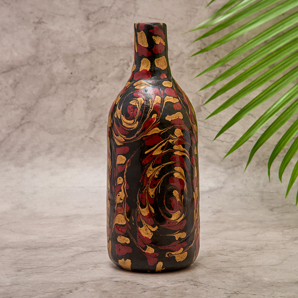 Gala Glazed Bottle- Black and Yellow