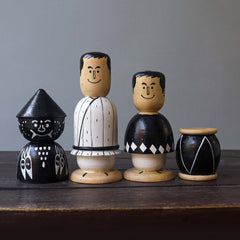 Wooden Dolls Caricature- Set of 4 (Inspired from the stories of Satyajit Ray)