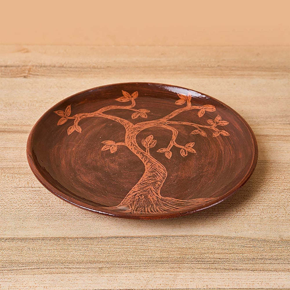 Ceramic Etched Plate- Tree