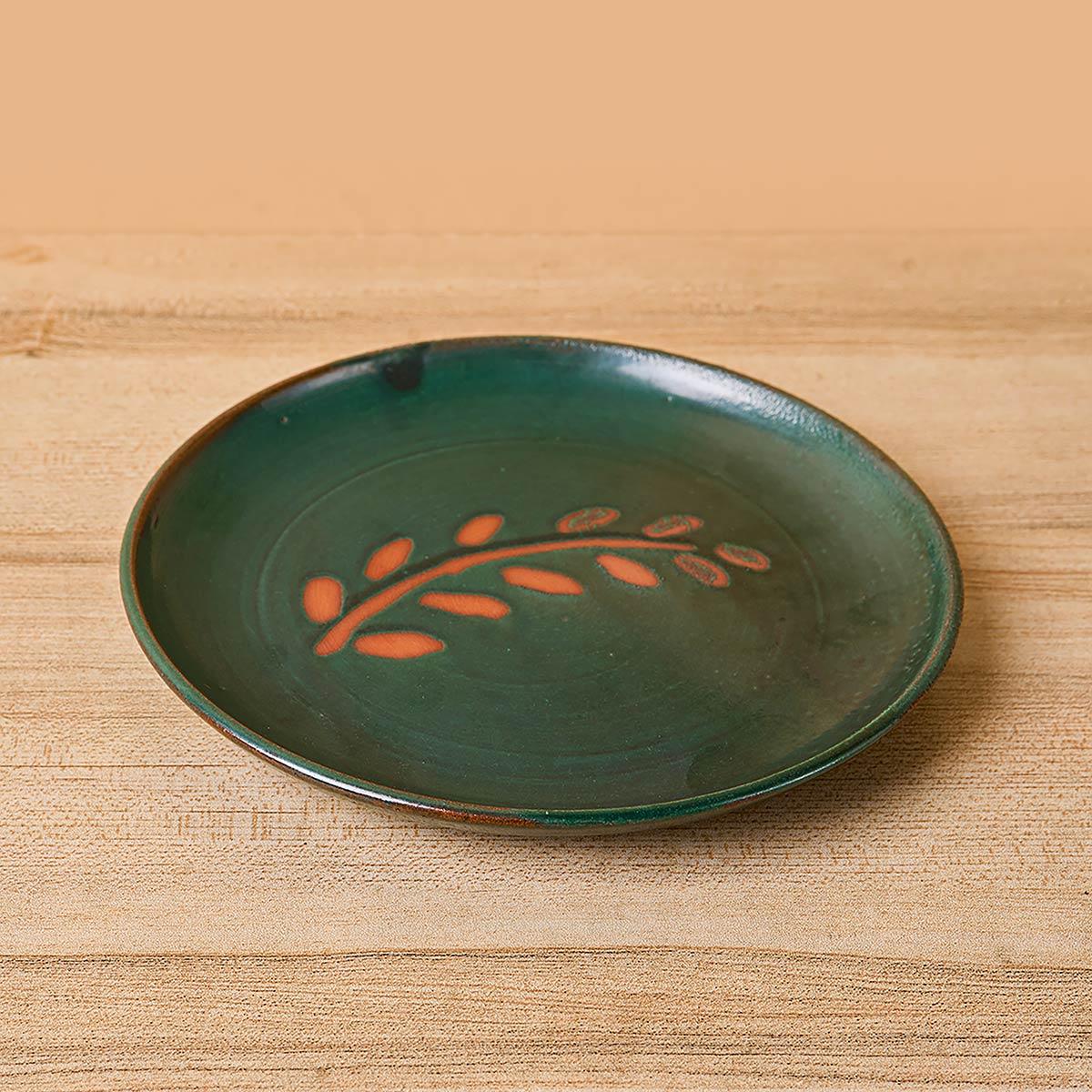 Ceramic Etched Plate- Leaf