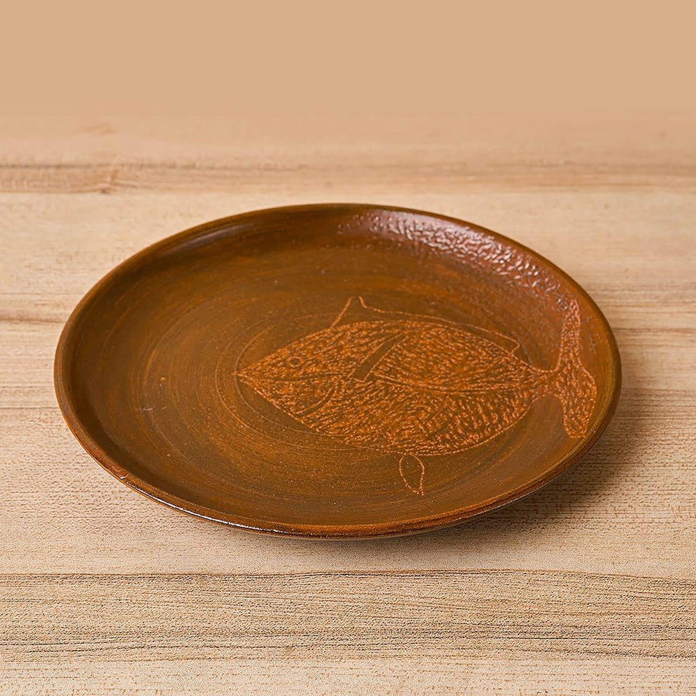 Ceramic Etched Plate-Fish
