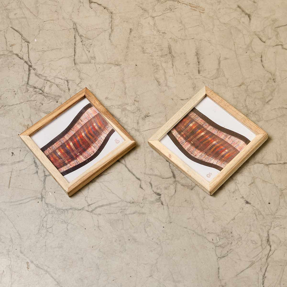 Wooden Framed Artwork Coaster (Set of 2)