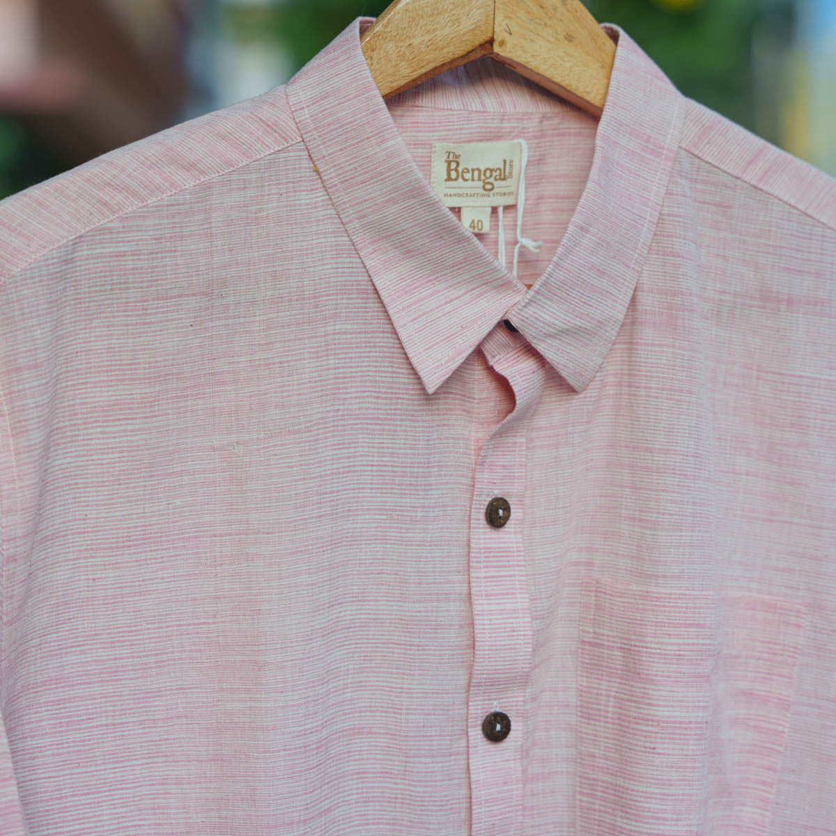 Pink Cotton Half Sleeve Shirt