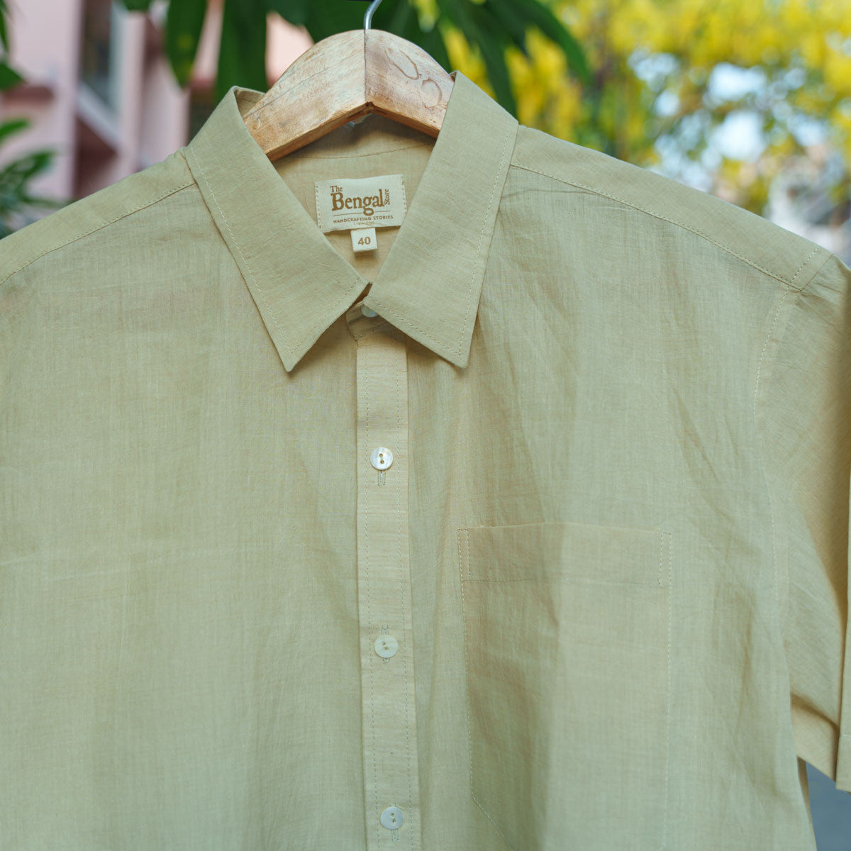 Lime Plain Cotton Shirt