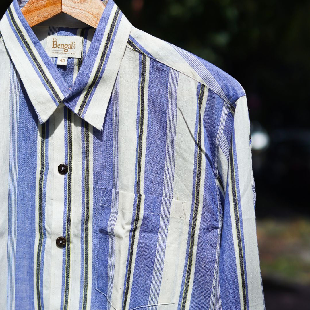 Blue Striped Full Sleeve Shirt
