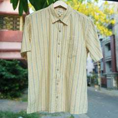Yellow Cotton Half Sleeve Shirt