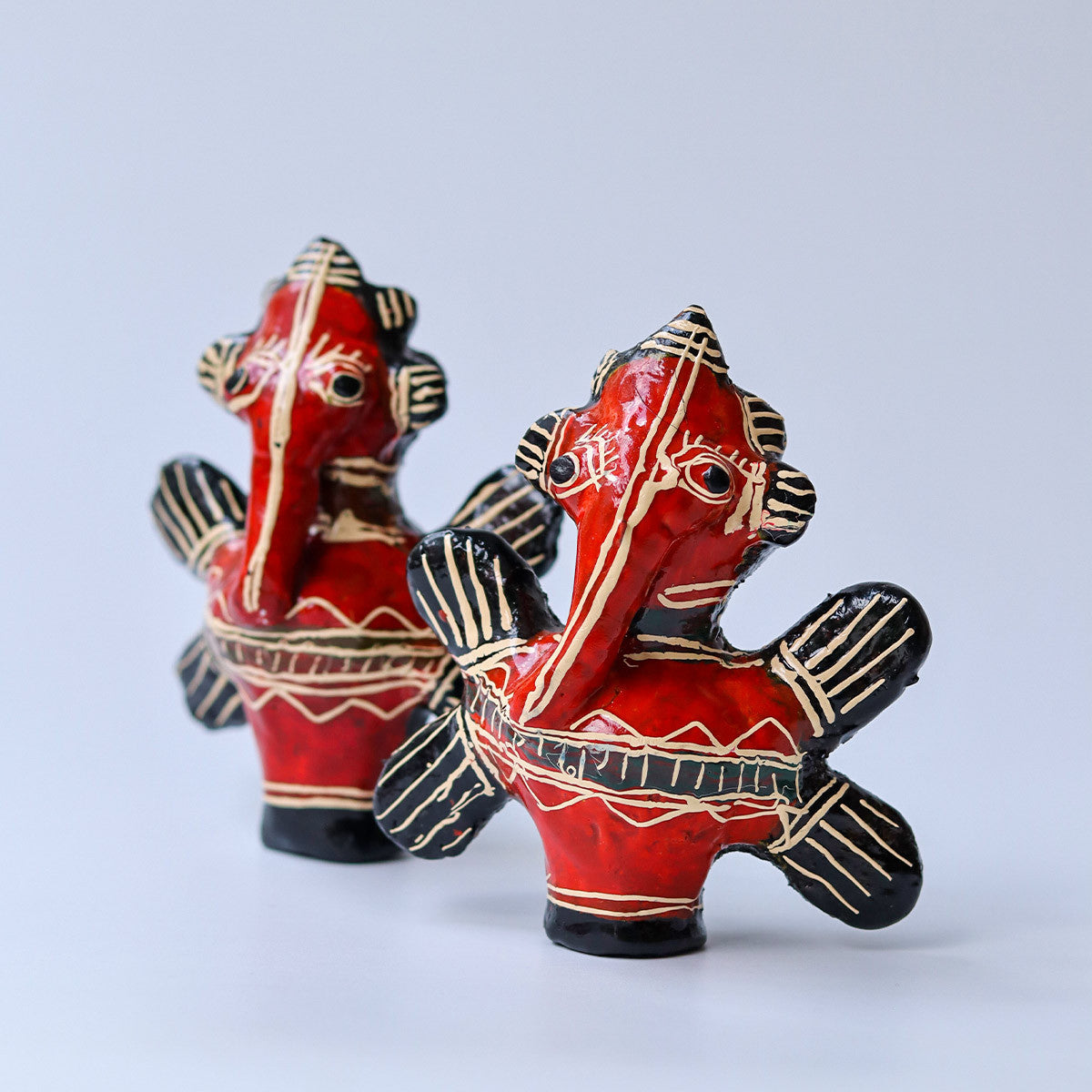 Galar Putul / Shellac Dolls- Set of two Shri Ganesha Figures