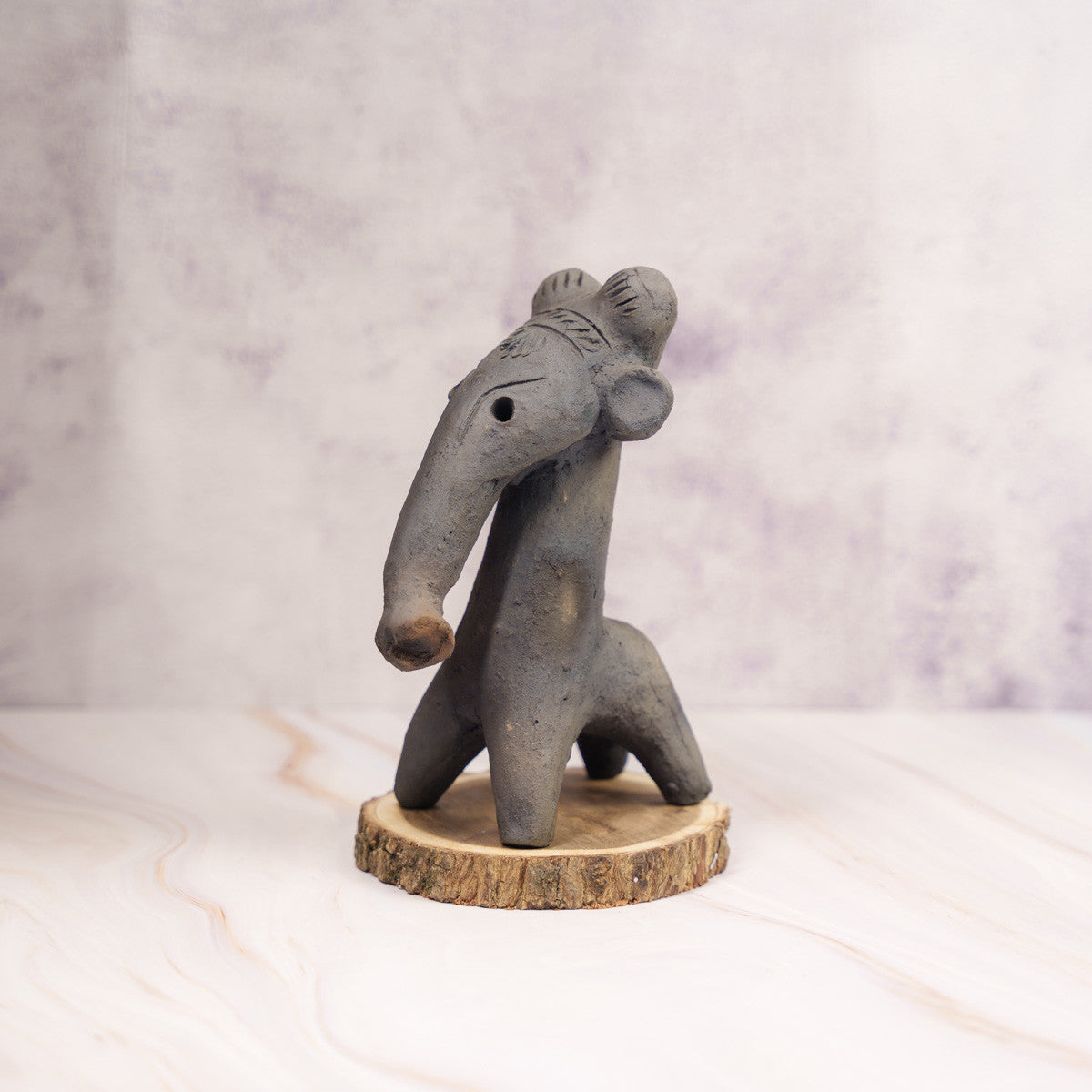 Terracotta Black Elephant (9")