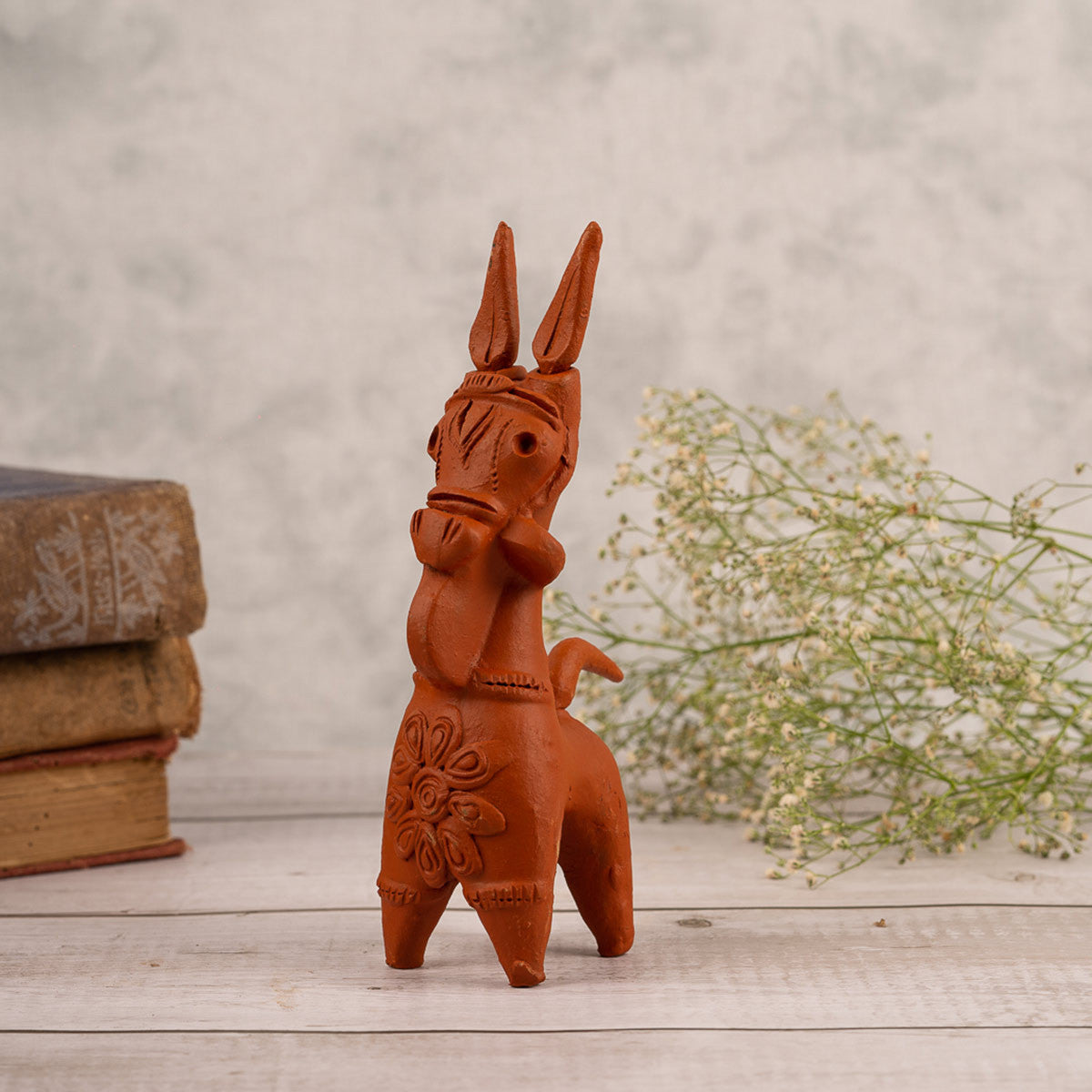 Terracotta Elephant and Horse (Set of 2)