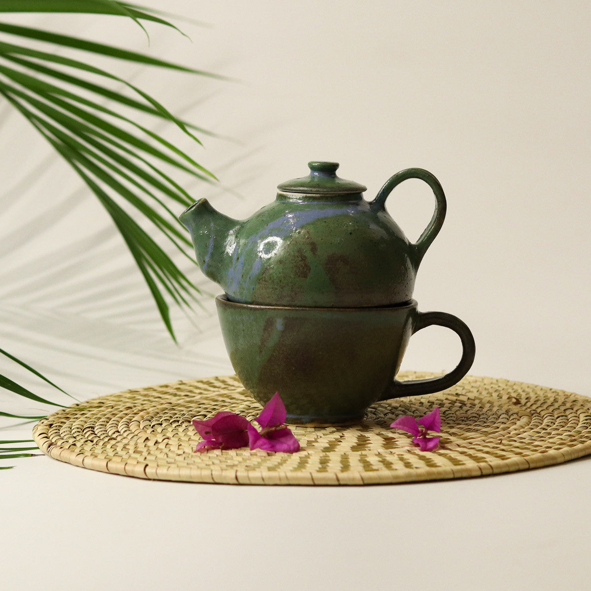 Single Teapot with Cup (Green)