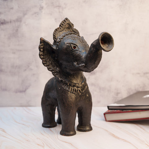 Terracotta Black Elephant (16