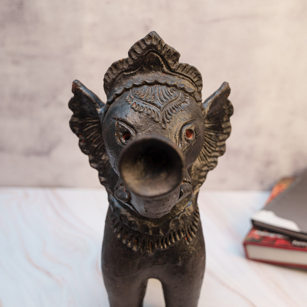 Terracotta Black Elephant (16")
