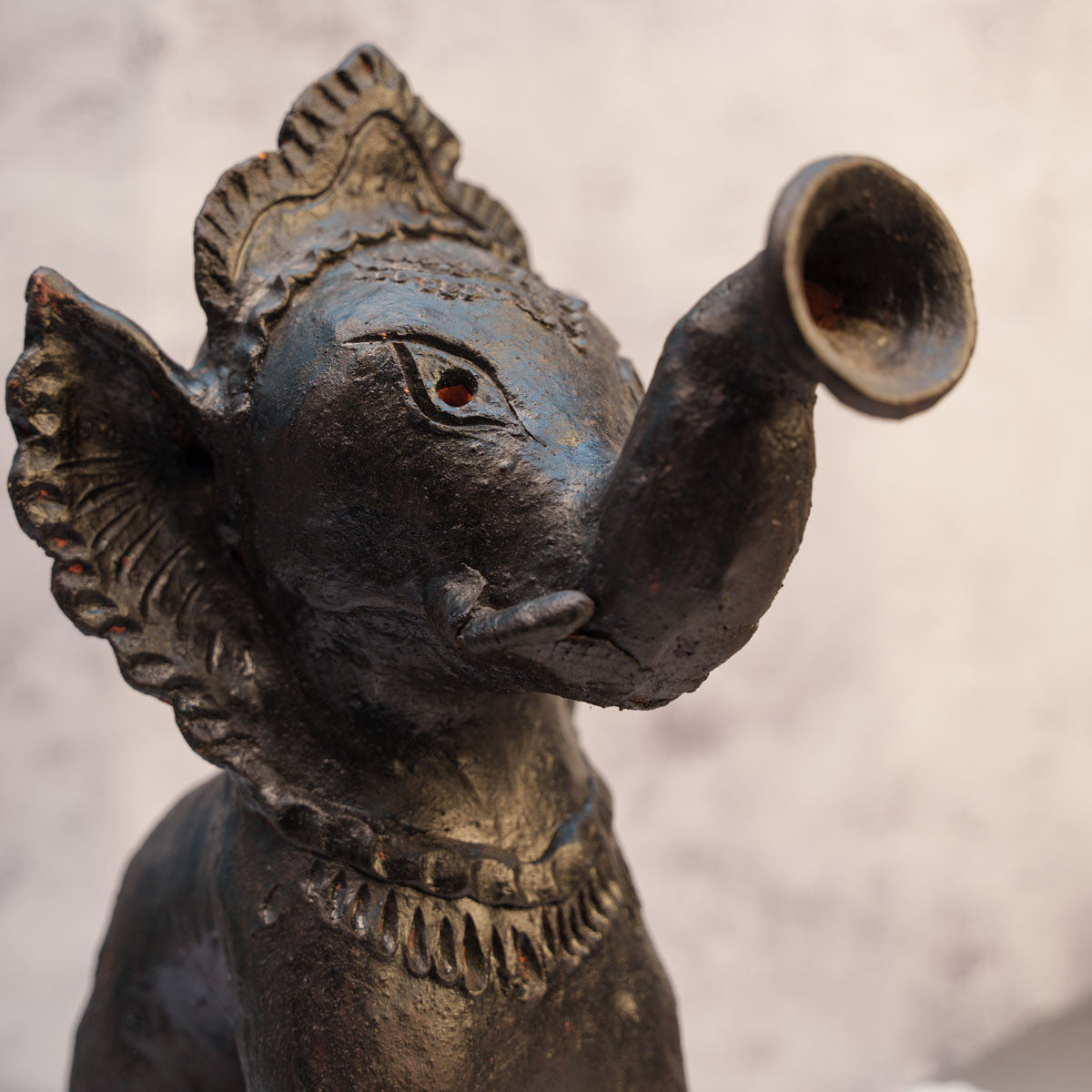 Terracotta Black Elephant (16")