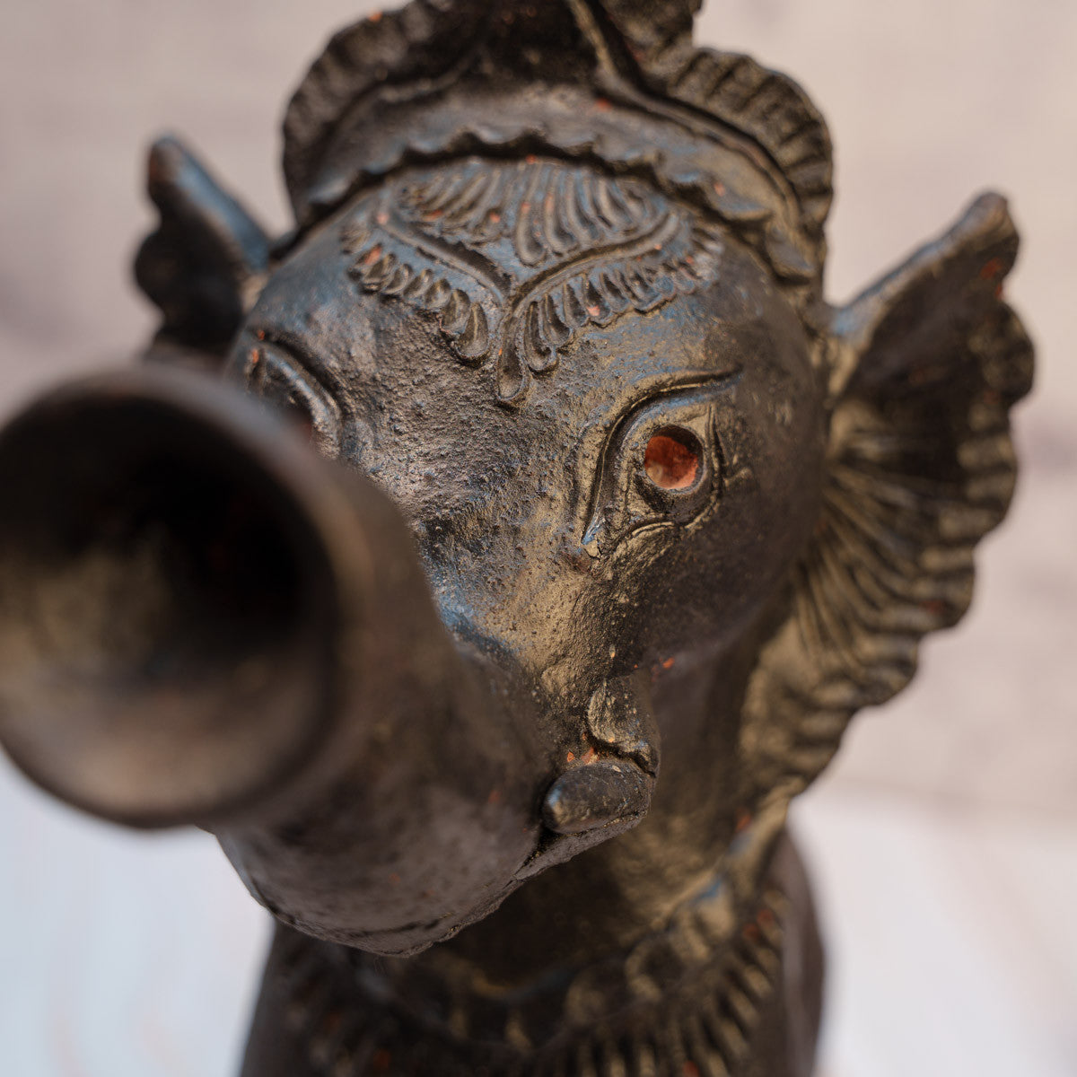 Terracotta Black Elephant (16")