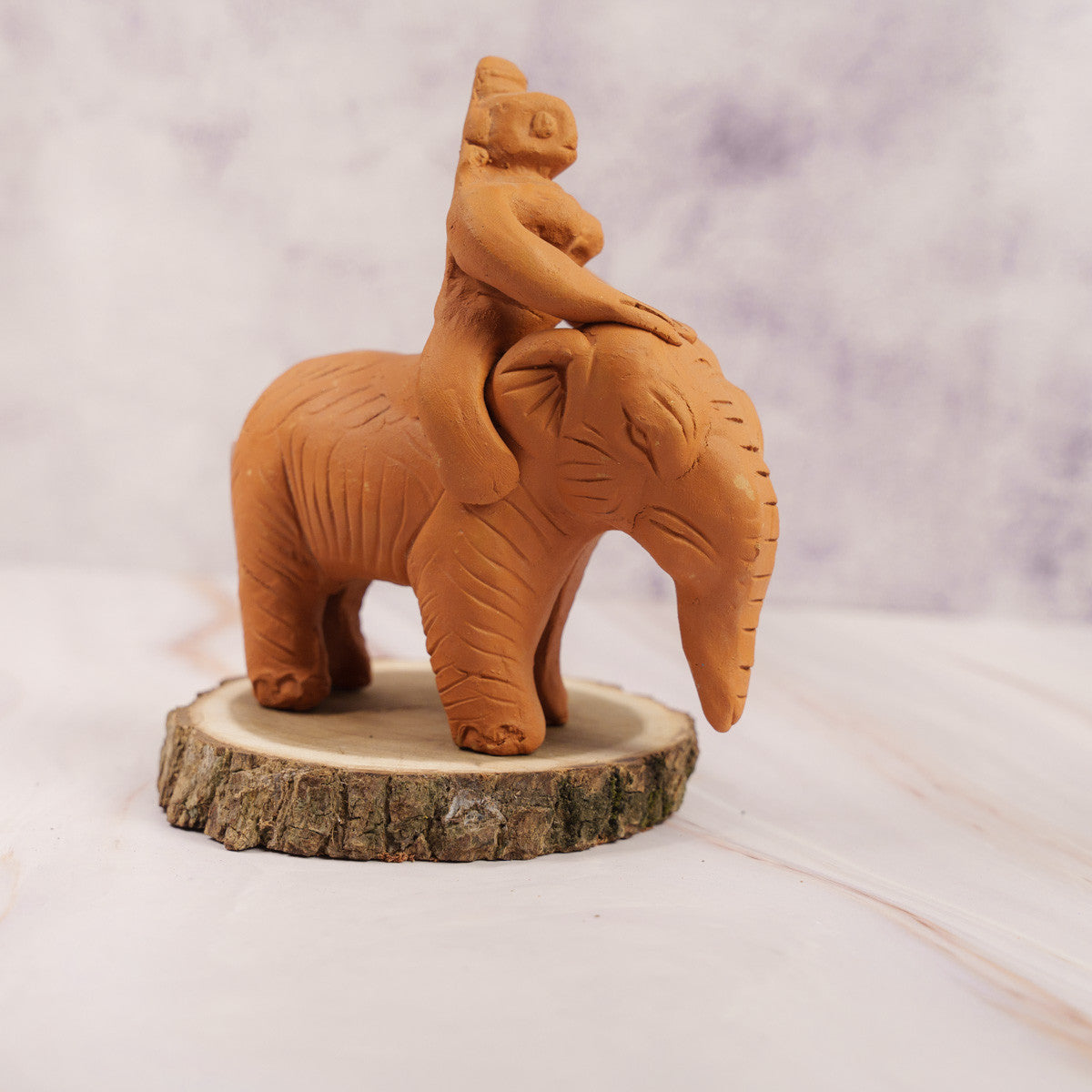 Terracotta Elephant with Rider