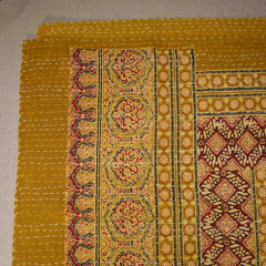 Single Mustard Kantha Quilt