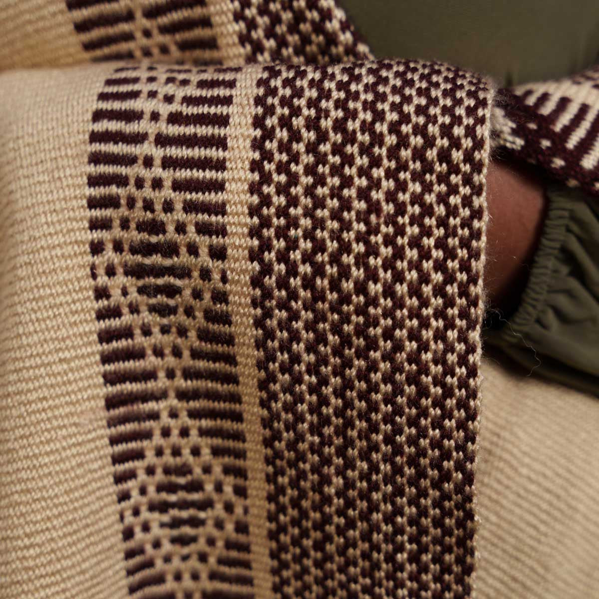 Pure Wool Handwoven White and Ash Shawl