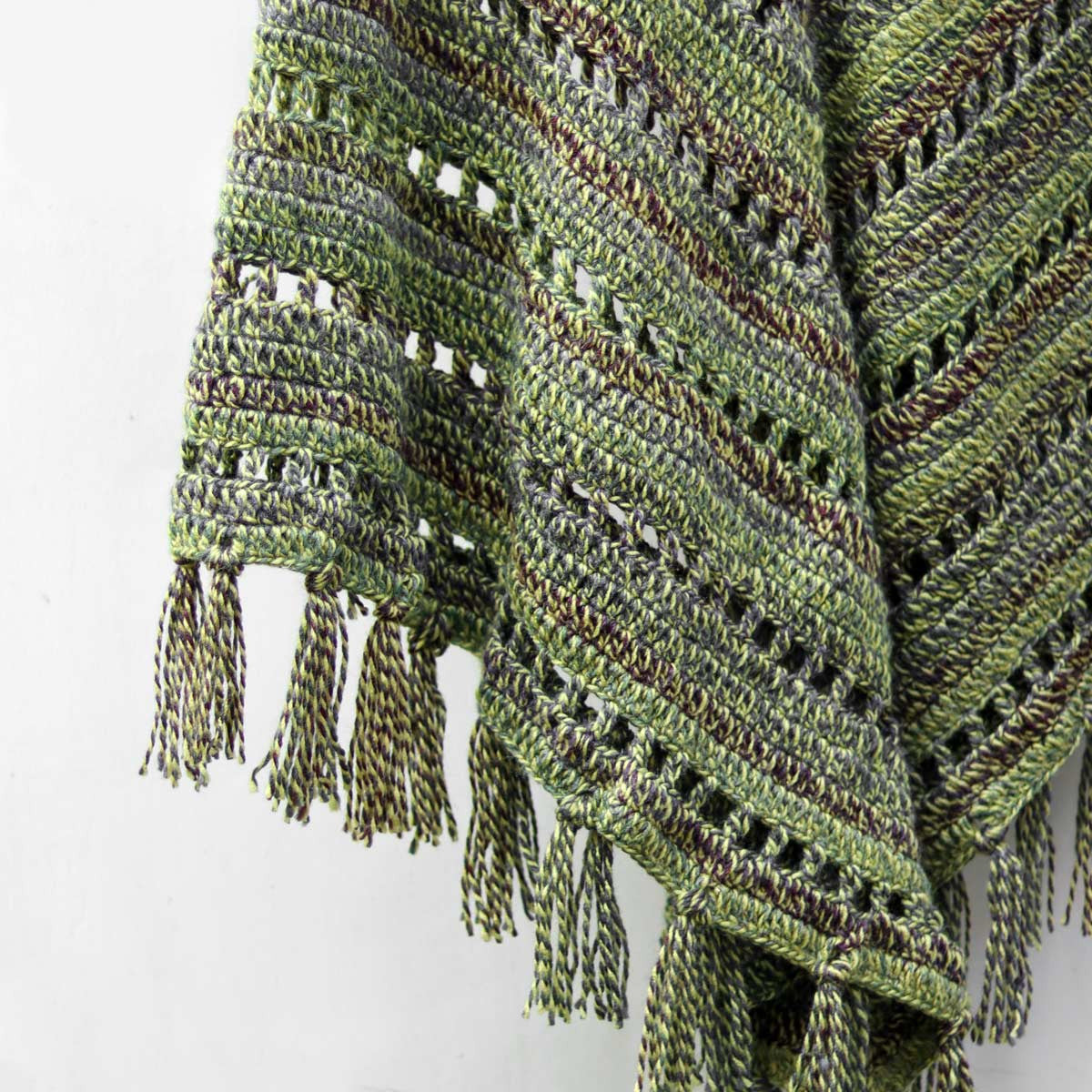 Pure Wool Green-shaded Poncho