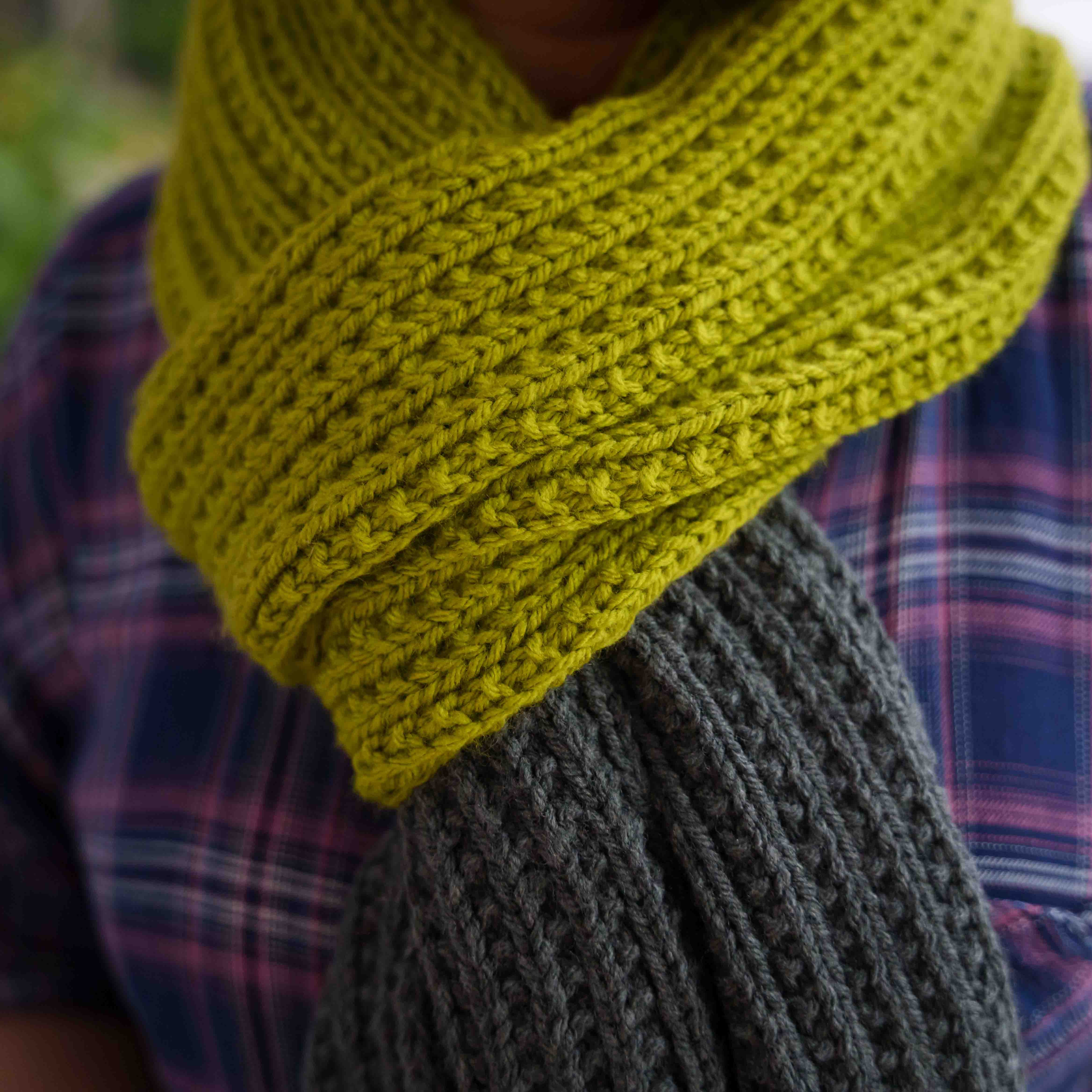 Pure Wool Green and Ash Scarf