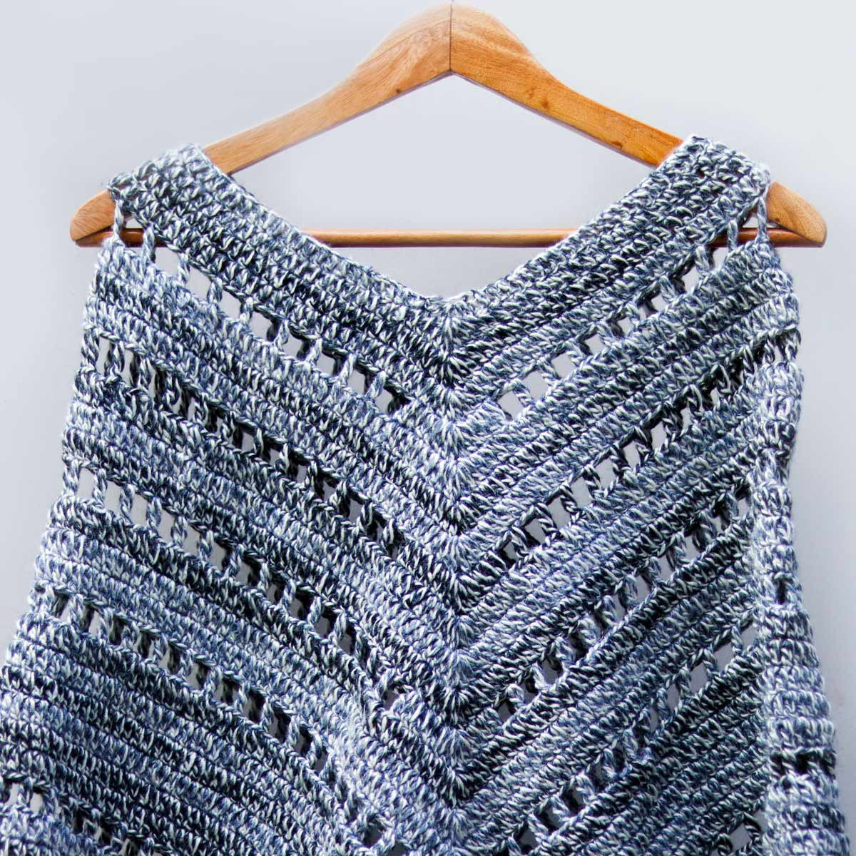 Pure Wool Grey Poncho