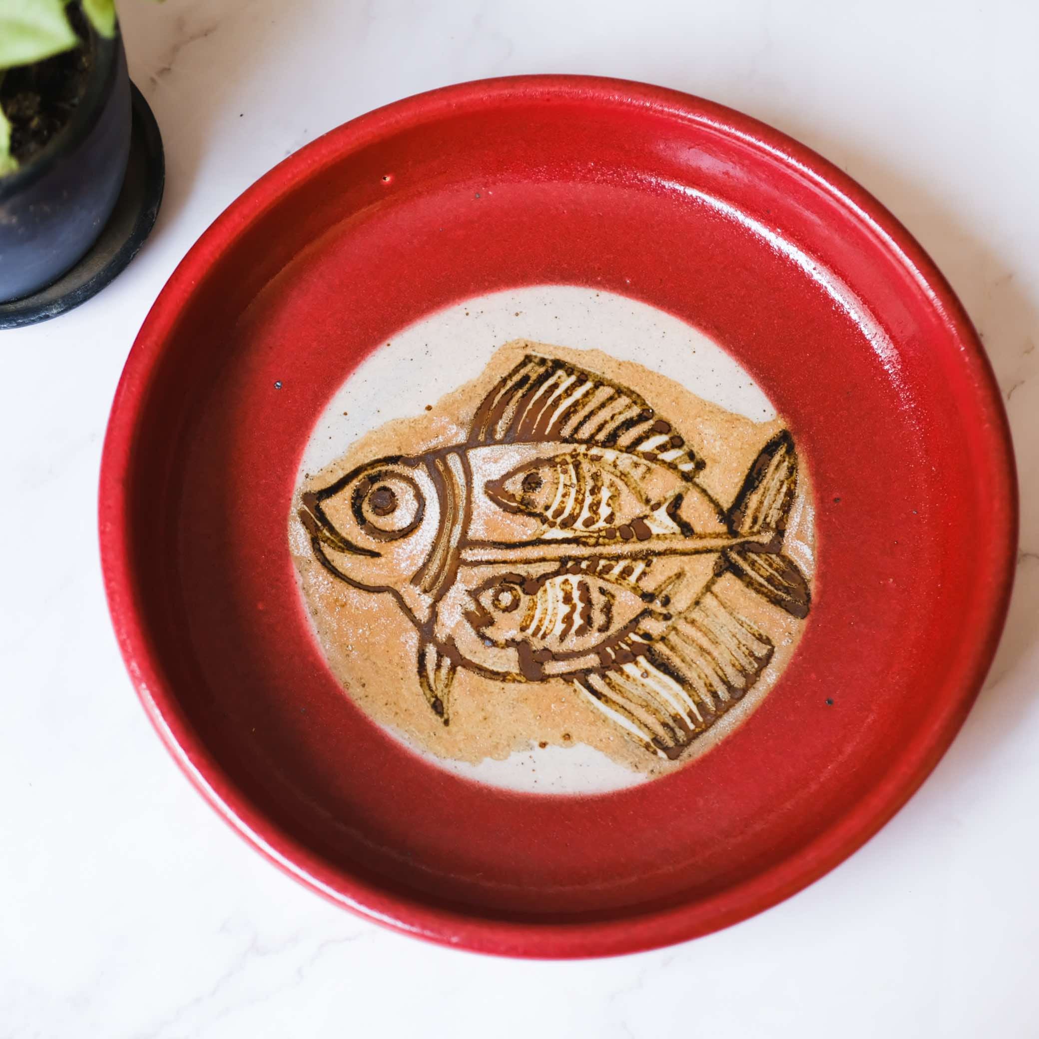 Ceramic Red Fish Plate
