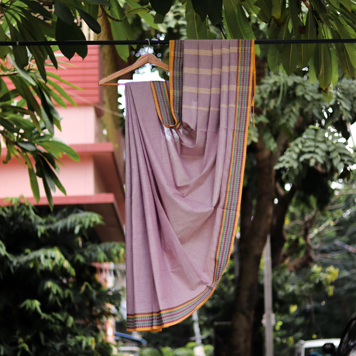 Shantipuri Pure Cotton Mauve Saree