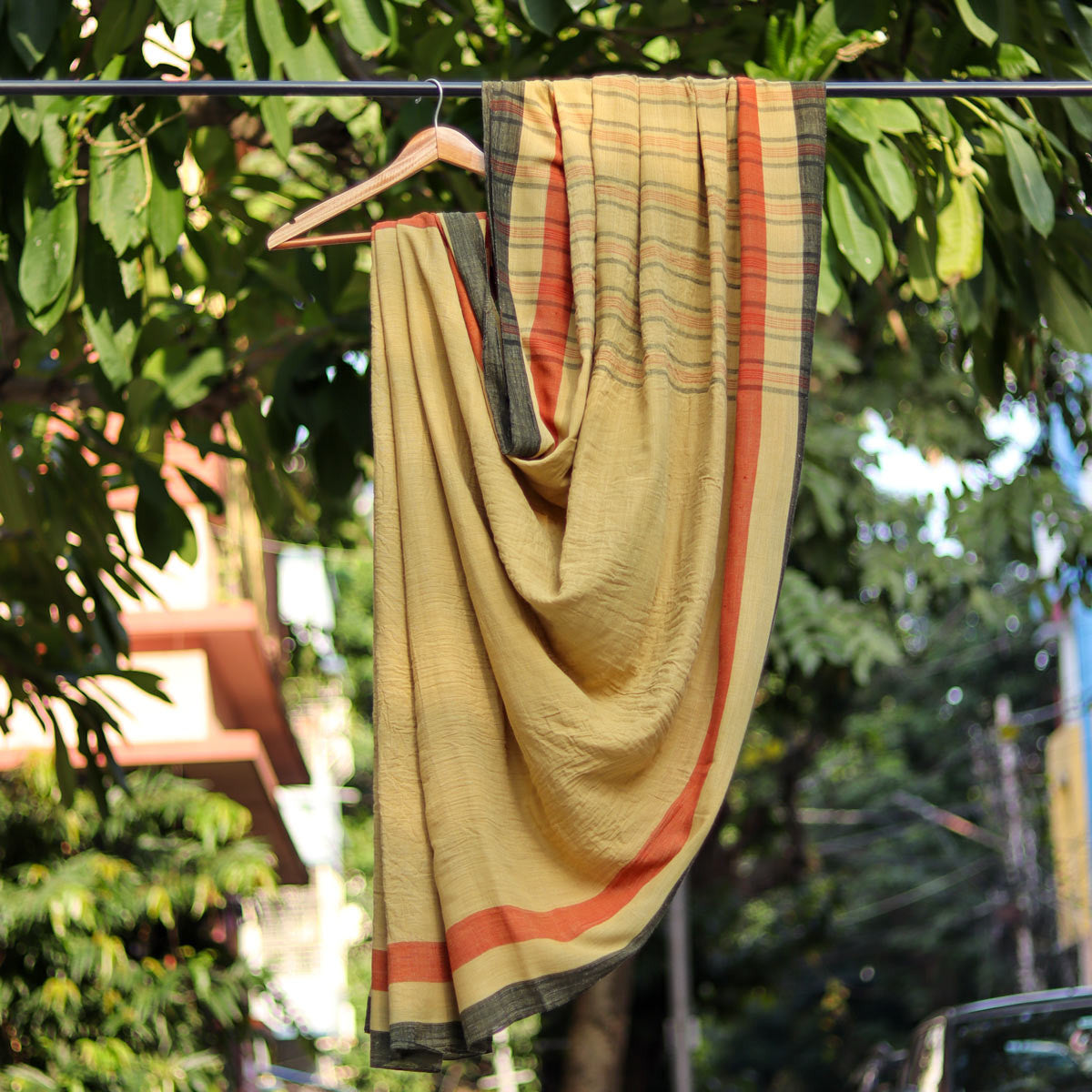 Natural Dye Yellow Saree- ন্যাচারাল ডাই