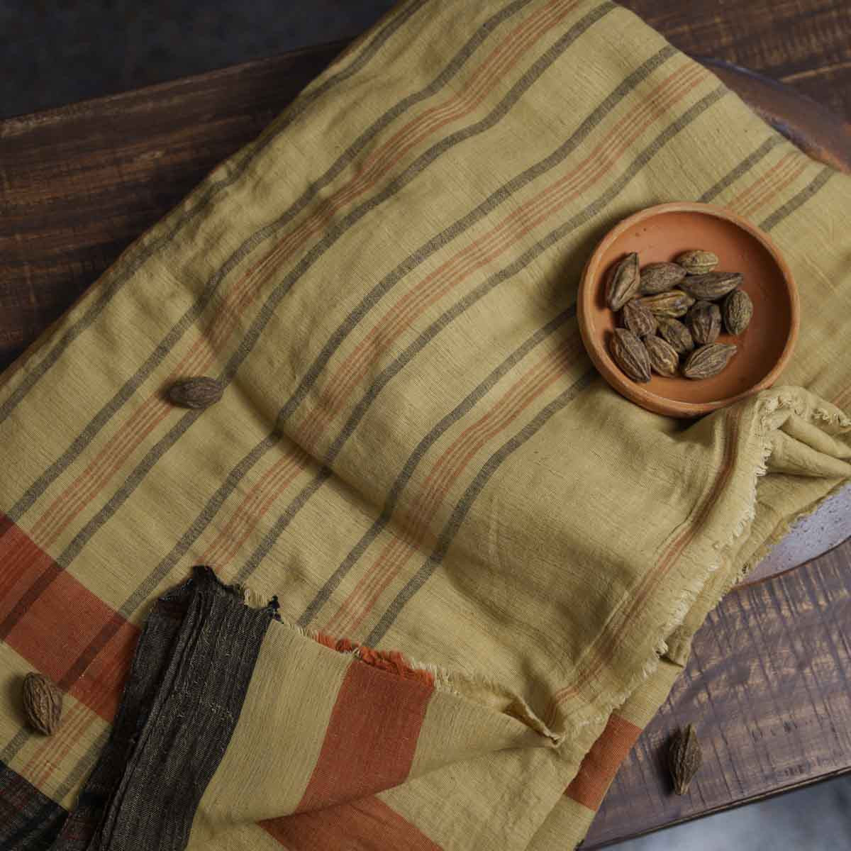 Natural Dye Yellow Saree- ন্যাচারাল ডাই