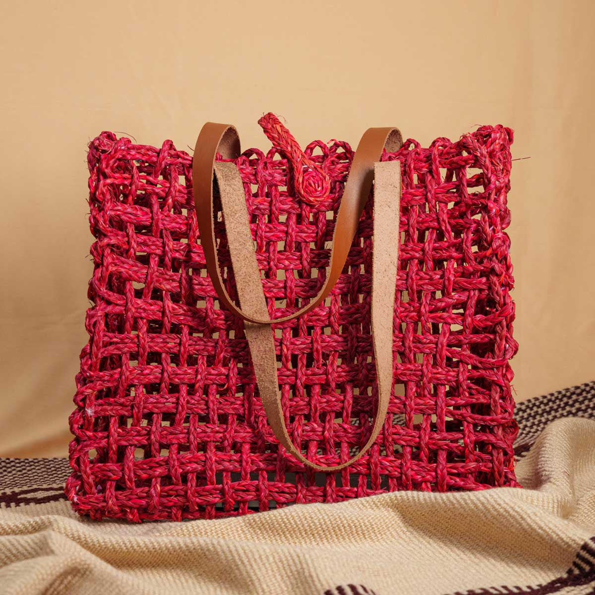 Sabai Grass Red Tote Bag