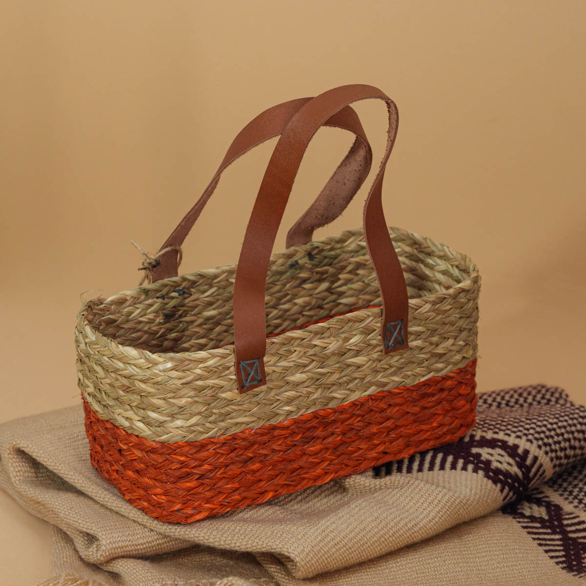 Sabai Orange Woven Mini Bag