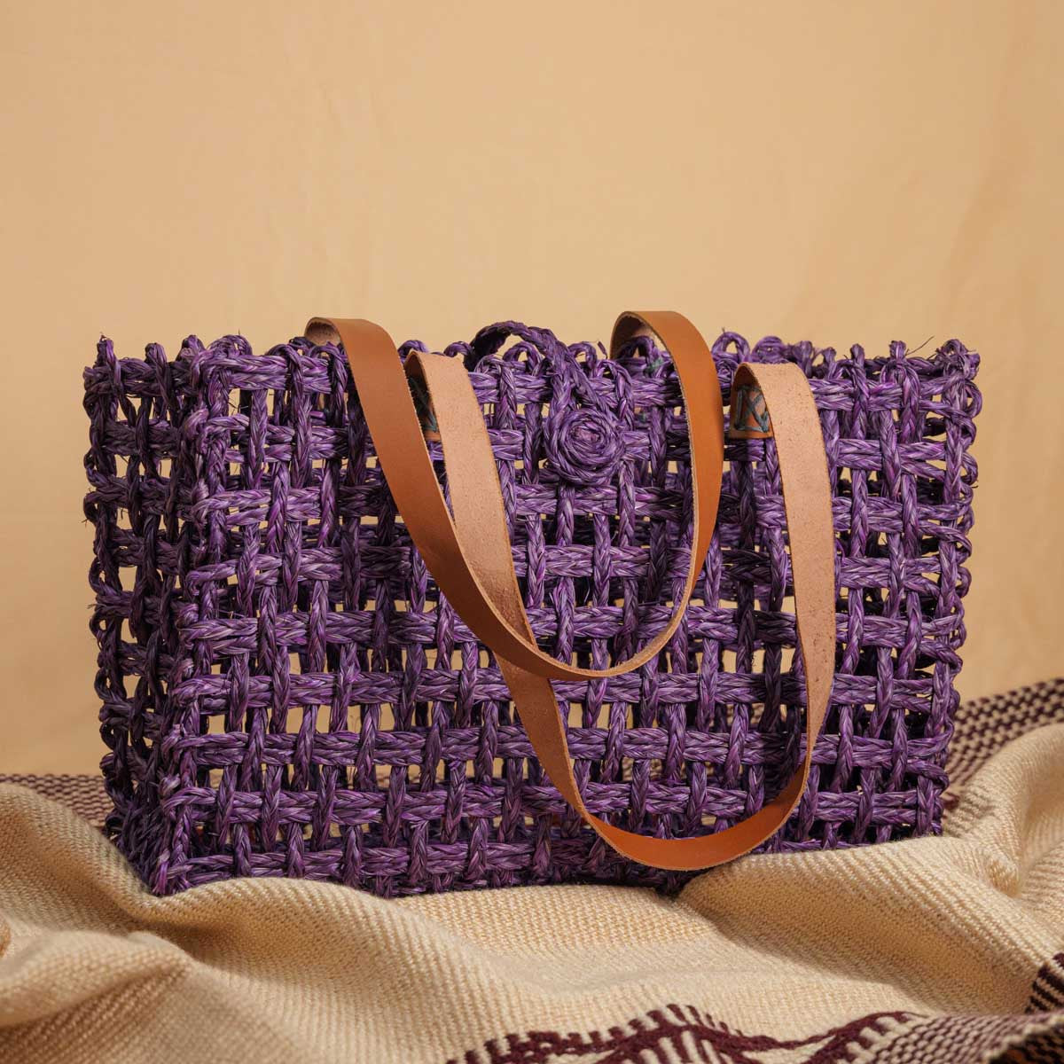 Sabai Grass Small Purple Tote