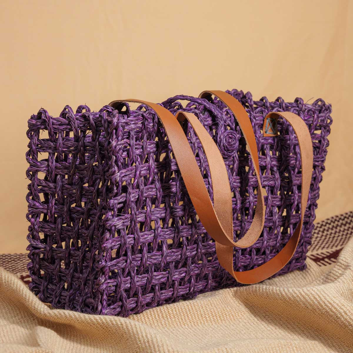 Sabai Grass Small Purple Tote