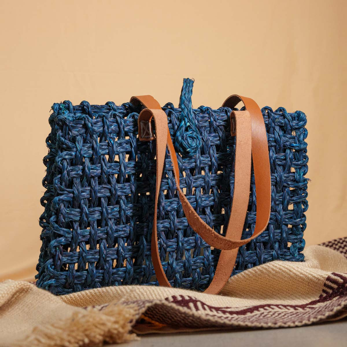 Sabai Grass Small Blue Tote