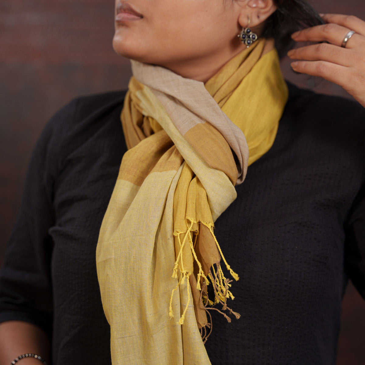 Handwoven Mustard Stole